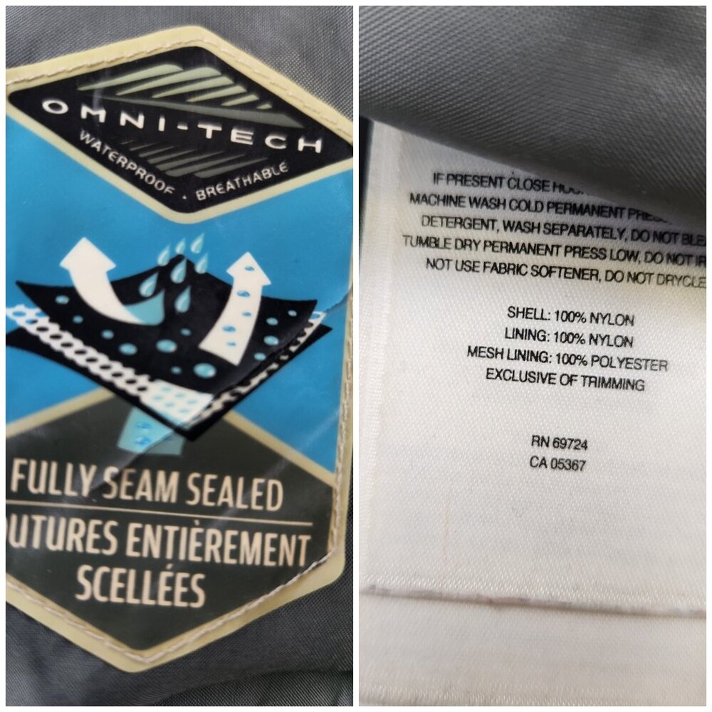 Columbia Men's Large Black & Gray Full Zip Windbreaker Jacket Mesh Lining Snap - Picture 15 of 16